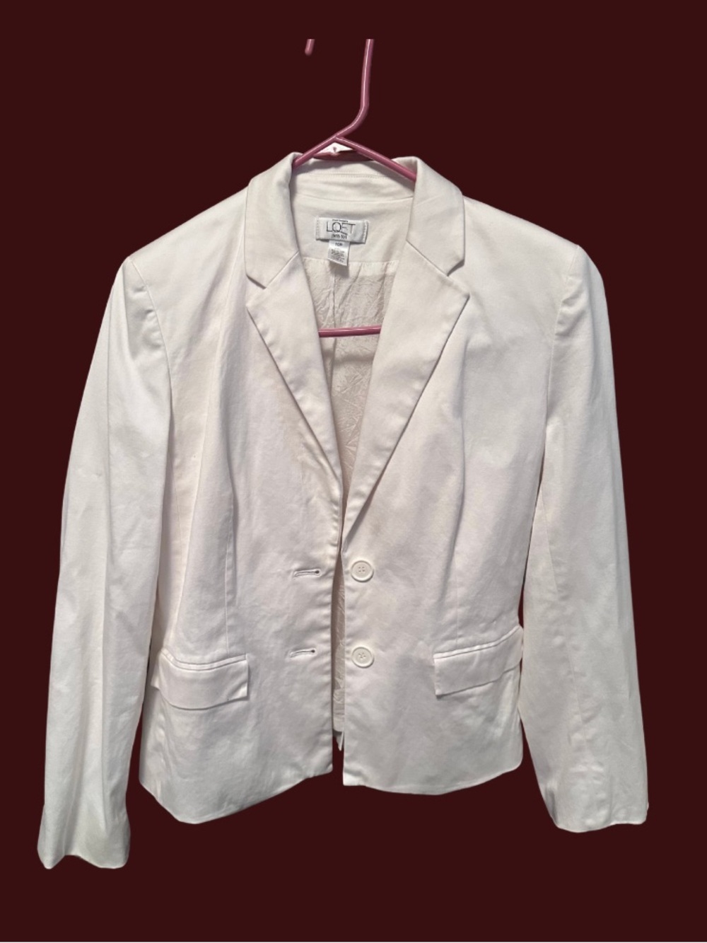 LOFT Cream Two-Button Notch Lapel Blazer